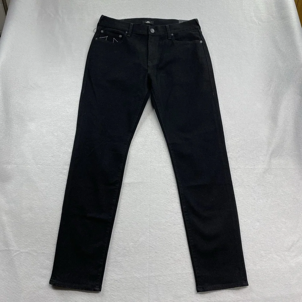 True Religion Jeans Mens 34x33 Black Denim Pants Geno Relaxed Slim Fit
